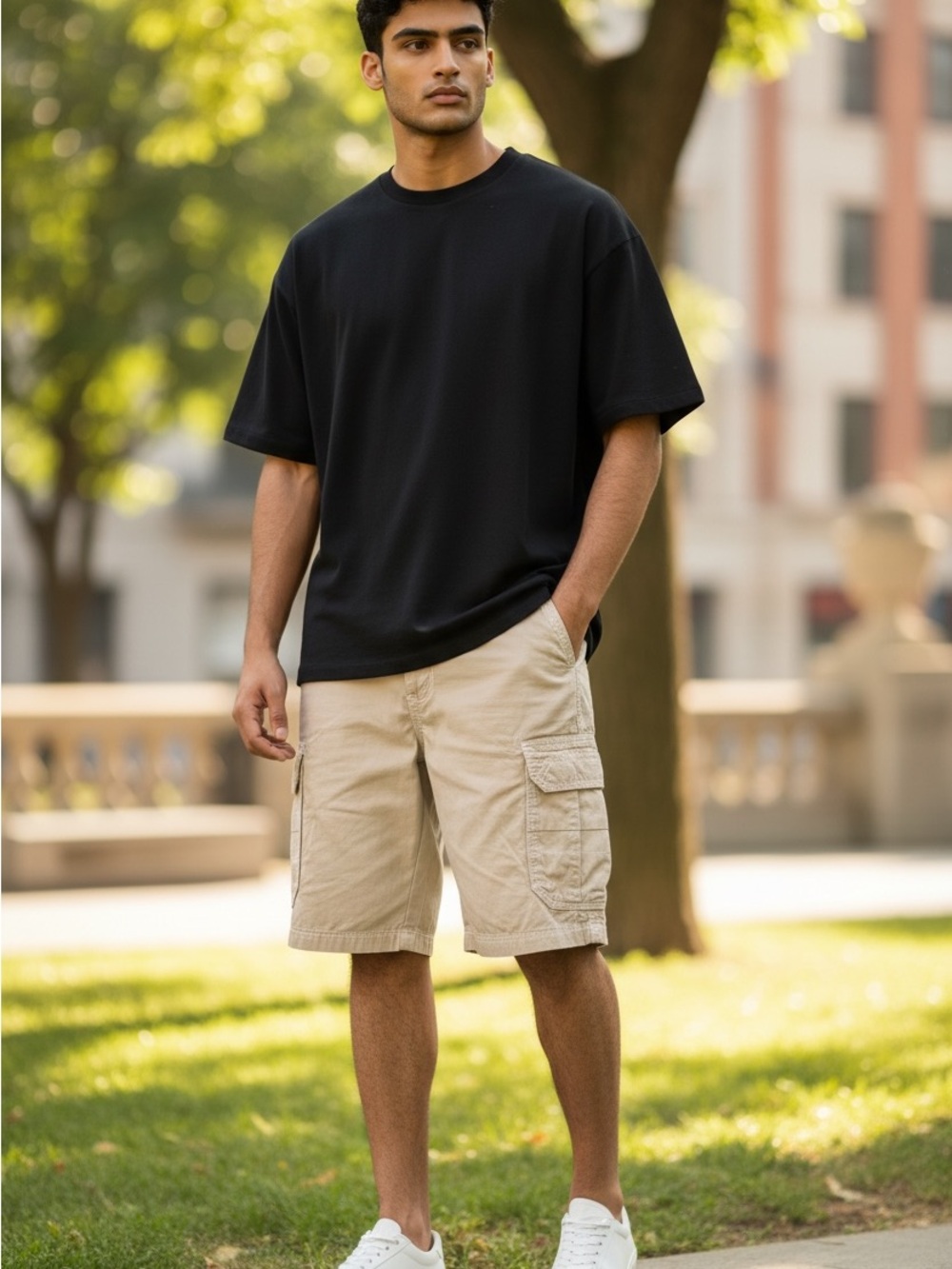 BKE Cargo Shorts Mosby Kahki Standard Fit 36W 22L Shorts Utility 100% Cotton